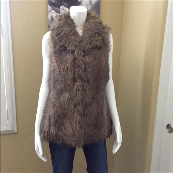 Jou Jou Jackets & Blazers - *JouJou Taupe/Black Faux Fur Vest